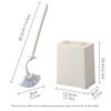 WYDNX Useful Soft Brush Toilet BrushToilet Brush and Holder for BathroomDeep-Cleaning Toilet Scrub Brush with Curved Brush HeadWhite Hands-on view 2