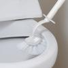 WYDNX Useful Soft Brush Toilet BrushToilet Brush and Holder for BathroomDeep-Cleaning Toilet Scrub Brush with Curved Brush HeadWhite Hands-on view 4