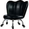 Kelendle Seat Stool with Wheels - Kids Chair Roller Leather Seats with Backrest Rolling Swivel Short Stool Chair for Home Office Black view 1