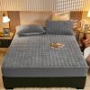 CFYCYHDZHT Comfy Sheets,Winter Thick Coral Velvet Quilted Mattress Protector, Warm Printed Bed Sheet for Boys and Girls Bedroom,Grey,180x200cm view 1