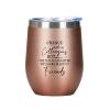 Chance Made Us Colleagues But The Fun And Laughter Vacuum Insulated Tumbler Mug 12 Oz Wine Tumbler Stainless Steel Travel Coffee Lovers Mug Tea Cup Birthday Gift for Hot and Cold Drinks rose gold view 1
