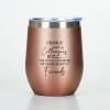 Chance Made Us Colleagues But The Fun And Laughter Vacuum Insulated Tumbler Mug 12 Oz Wine Tumbler Stainless Steel Travel Coffee Lovers Mug Tea Cup Birthday Gift for Hot and Cold Drinks rose gold view 2