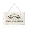 Wooden Signs, Rustic Hot Bath Wash Soak Relax Sign Plaque Pianted Quote Home Decor Farmhouse Garden Outdoor Wall Art 8"X12", Made in USA #479 view 2