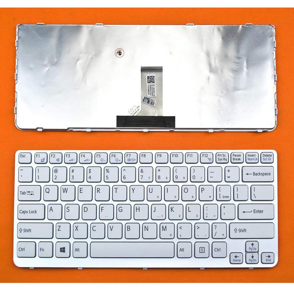 yhfshop New US White Keyboard for Sony Vaio E14 SVE14 SVE141 SVE 14 SVE14111ELW Series No Backlit Laptop Keyboard