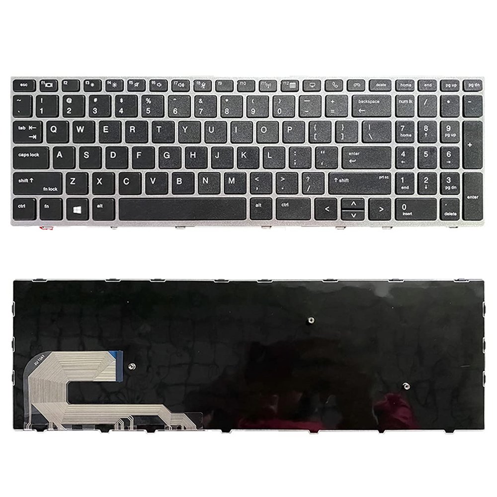 yhfshop New US Laptop Keyboard for HP EliteBook 850 G5 Silver Frame Without Backlit