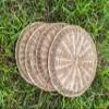 10in Hand Weave Bamboo Paper Plate Holder with handles Set of 4 for Picnic Home Party And Daily Dinning view 3