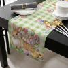 Easter Basket Burlap-Cotton Table Runner 108 Inches Long, Easter Bunny Eggs Spring Floral Green Buffalo Plaid Farmhouse Table Runners, Outdoor Dining Tablecloths Decor for Party/Wedding 13x108 view 2
