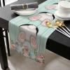 AMZRicher Easter Egg Burlap-Cotton Table Runner 108 Inches Long, Easter Funny Bunny Butt Rustic Durable Farmhouse Table Runners, Outdoor Dining Tablecloths Decor for Baby Shower/Party/Wedding 13x108 view 2