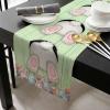 Easter Burlap-Cotton Table Runner 72 Inches Long, Easter Eggs Bunny Green Welcome Spring Durable Farmhouse Table Runners, Outdoor Dining Tablecloths Decor for Baby Shower/Party/Wedding 18x72 view 2