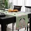 Easter Burlap-Cotton Table Runner 72 Inches Long, Easter Eggs Bunny Green Welcome Spring Durable Farmhouse Table Runners, Outdoor Dining Tablecloths Decor for Baby Shower/Party/Wedding 18x72 view 3