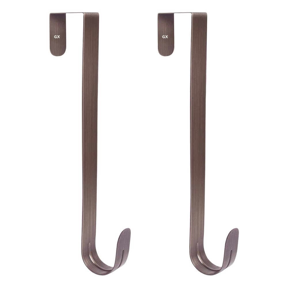 GameXcel 2 Pcs 15" Wreath Hanger for Front Door - Large Wreath Metal Hook for Christmas Wreath Over The Door Hanger - Bronze