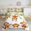 Feelyou Kids Cute Monkeys Bedding Set Cartoon Monkey Banana Decor Comforter for Kids Boys Girls Wild Animal Pattern Comforter Set Natural Wildlife Quilt Set Bedroom Collection 2Pcs Twin Size view 1