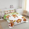 Feelyou Kids Cute Monkeys Bedding Set Cartoon Monkey Banana Decor Comforter for Kids Boys Girls Wild Animal Pattern Comforter Set Natural Wildlife Quilt Set Bedroom Collection 2Pcs Twin Size view 2
