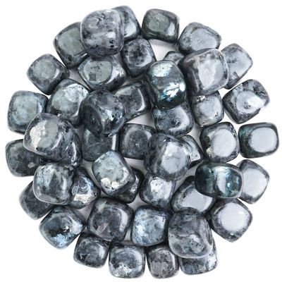 ZAICUS 1lb Larvikite Tumbled Stones | Polished Crystals Healing | Natural Stones | Feng Shui | Chakra Balancing | Good Luck | Reiki Gift | Home Decor | Size 20-25 mm
