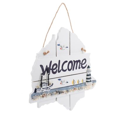 Creative Welcome Door Hanging Ornament White Decorative Tag for Home and Store for Front Door Boys and Girls Room Unique Interior Decor for Warm Atmosphere