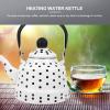 Yardwe 1.1L Enamel Tea Kettle Polka Dot Stovetop Water Boiling Kettle Vintage Style Porcelain Enameled Hot Water Pot for Kitchen and Tea Brewing view 4