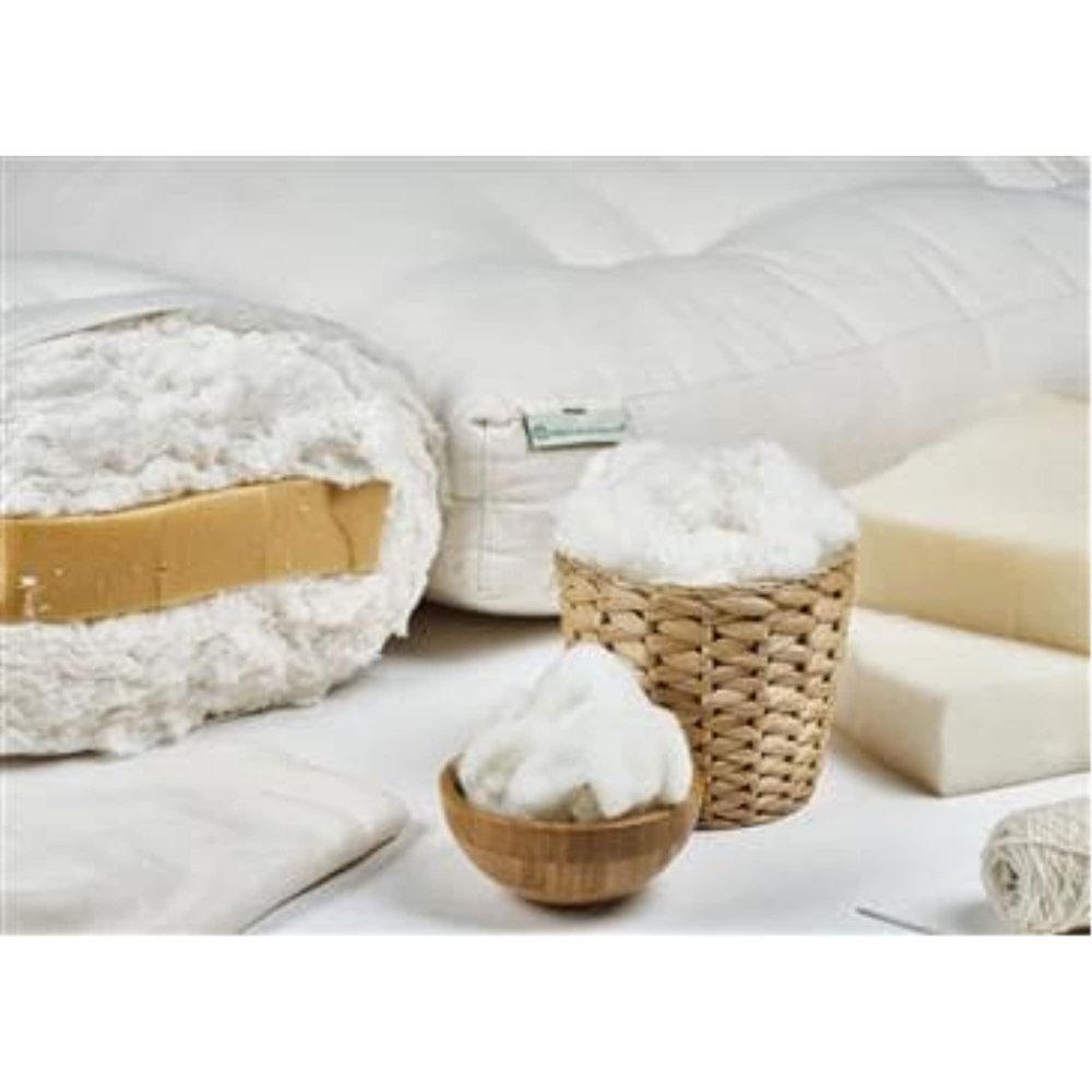 100% Organic Cotton Footstool with 2" Foam core in Organic Twill Fabric Case
