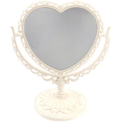 Uonlytech Desk Shaped Cosmetic Mirror 2X Magnification Bathroom Bedroom for Dressing Bathroom Bedroom White Desk