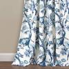 2 Piece White Curtain 52" W x 108" L Blue Navy Aqua Darkening Floral Flowers Panel Pair Farmhouse French Country Modern Contemporary Traditional Transitional | All Seasons Classical Style Vibrant view 2