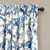 2 Piece White Curtain 52" W x 108" L Blue Navy Aqua Darkening Floral Flowers Panel Pair Farmhouse French Country Modern Contemporary Traditional Transitional | All Seasons Classical Style Vibrant view 4