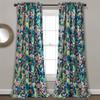 2 Piece Floral Curtain 52" W x 95" L Blue Navy Green Darkening Flowers Panel Pair Farmhouse French Country Modern Contemporary Traditional Transitional | All Seasons Classical Style Vibrant Pretty view 1
