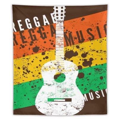 DAIWUGOU Tapestry Reggae Music Retro Typographical Grunge Decorations Wall Art Vintage Hanging Blanket Living Room Bedroom Home Party Tapestries Aesthetic Poster Dorm Trippy Wall Decor 50"X60" Inch