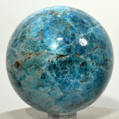 58mm Blue Apatite Sphere Sparkling Natural Mineral Polished Ball Quartz Crystal Stone - Madagascar + Stand