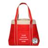 DISCOUNT PROMOS 24 Donna Polyester Tote Bags Set - Customizable Text, Logo - Two Tone, Reinforced Straps, Wide Gusset, Everyday Use - Red view 1