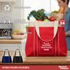 DISCOUNT PROMOS 24 Donna Polyester Tote Bags Set - Customizable Text, Logo - Two Tone, Reinforced Straps, Wide Gusset, Everyday Use - Red view 3