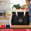 DISCOUNT PROMOS 24 Donna Polyester Tote Bags Set - Customizable Text, Logo - Two Tone, Reinforced Straps, Wide Gusset, Everyday Use - Black view 2