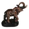 African Elephant Calf with Trunk Raised Figurine On Trophy Base 6.5" L view 1