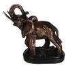 African Elephant Calf with Trunk Raised Figurine On Trophy Base 6.5" L view 2