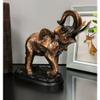 African Elephant Calf with Trunk Raised Figurine On Trophy Base 6.5" L view 4