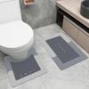 2Pcs Bathroom Mats and Toilet Rugs U Shaped Set, Non-Slip Quick-Dry Toilet Mat Bath Mat Rug for Tub, Shower and Bath Room 19.7"x31.5"+19.7"x23.6", Grey view 1