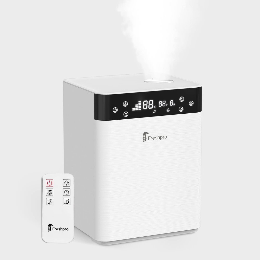 Humidifiers for Bedroom Large Room Home 4.5L Top Fill Cool Mist Humidifiers for Families Plants Indoor with Humidity Sensor, Customized Humidity, Night Light, Quiet Sleep Mode, Auto Shut Off