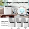 Humidifiers for Bedroom Large Room Home 4.5L Top Fill Cool Mist Humidifiers for Families Plants Indoor with Humidity Sensor, Customized Humidity, Night Light, Quiet Sleep Mode, Auto Shut Off view 3