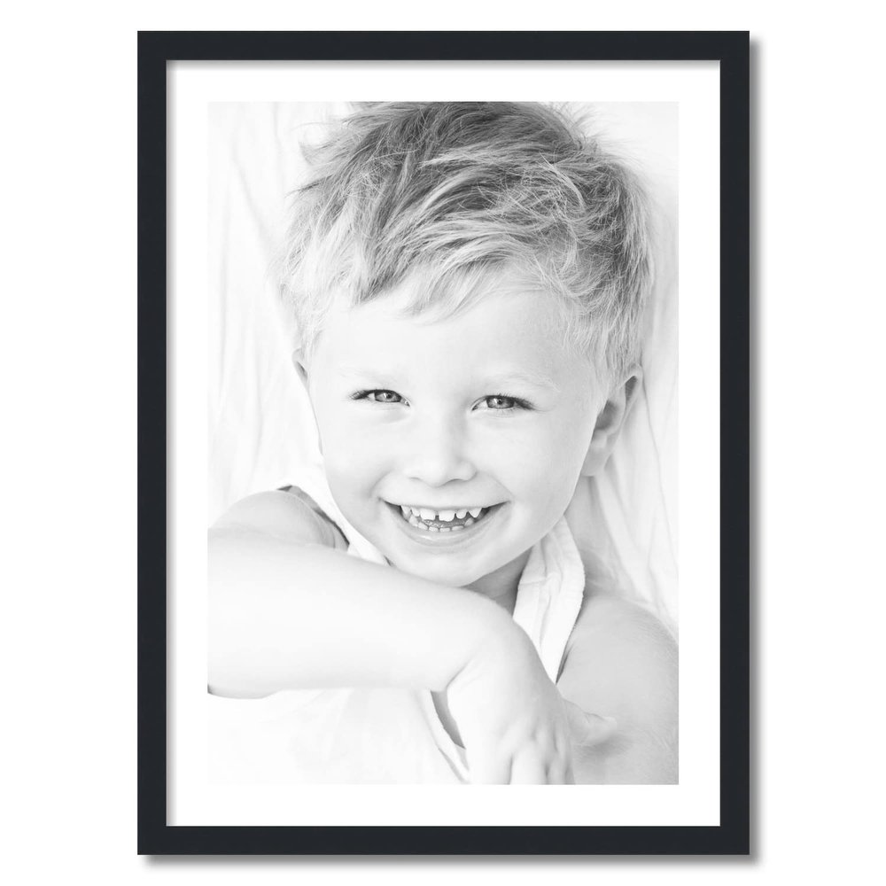 ArtToFrames 20x29 inch Satin Black Picture Frame with 2 Inch Single Crisp Mat, SingleMat-FRBW26079-20x29-1461