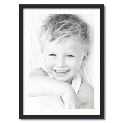ArtToFrames 20x29 inch Satin Black Picture Frame with 2 Inch Single Porcelain Mat, SingleMat-FRBW26079-20x29-754