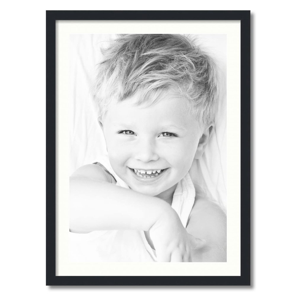ArtToFrames 20x29 inch Satin Black Picture Frame with 2 Inch Single Porcelain Mat, SingleMat-FRBW26079-20x29-754