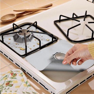 6 Pcs Gas Stove Protector Mat Reusable Fiberglass Heat Stove Pad for Home Kitchen Apartment Cooking Family Use Professional Chef