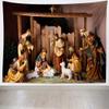 BELECO Jesus Nativity Tapestry Backdrop Wall Hanging Christian Photographic Background Jesus Wall Decor Jesus Tapestry Wall Hanging Wall Art Bedroom Living Room Home Decor Xmas Party Wall Decor view 1