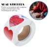 Cabilock 1roll Heart Shape Self-Adhesive Stickers for Wrapping Love Sealing Labels for Crafts and Valentine Day Decorations view 2