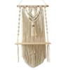 DUO ER Bohemian Wall Decor Large Macrame Wall Hangin G Shelf Single Tier Wood Floating Shelf Tapestry Wall Decor Cotton Handmade view 1