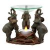 Trio Elephants Oil Warmer Statue Wax Tart Burner Aroma Diffuser Figurine view 1
