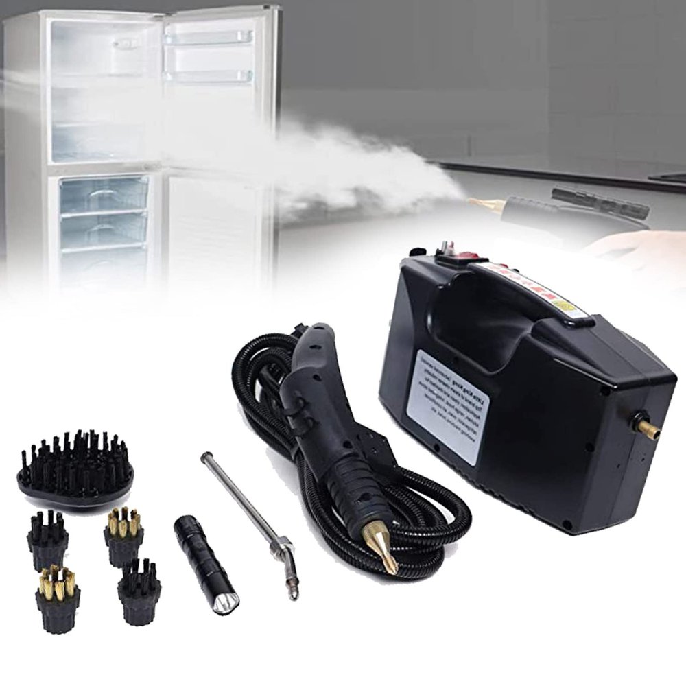 XYEJL Multifunction Handheld Steam Cleaner, 3000w Electric High Pressure Steam Clean Mobile Cleaning Machine Power Steamer, for Kitchen Bathroom Furniture Car,Black-220V