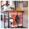DJYSXA Country Style Half Kitchen Cafe Curtains, Rod Pocket Short Curtains with Lace, Red and White Tires Curtain Valances, 2 Panels (Size : W115*H120CM(W45*H47inch)) view 1