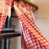 DJYSXA Country Style Half Kitchen Cafe Curtains, Rod Pocket Short Curtains with Lace, Red and White Tires Curtain Valances, 2 Panels (Size : W115*H120CM(W45*H47inch)) view 4