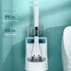 Stable Disposable Toilet Brush-Toilet WandStorage Caddy and 15 Disinfecting Refill HeadsToilet Bowl BrushBathroom Toilet Scrub Brush Handy (Color : White) view 3