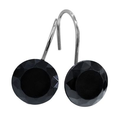 MitoVilla Black Shower Curtain Hooks Rings, Metal Shower Hooks for Shower Curtain Liner, Black Rust Proof Shower Rings for Curtain Accessories and Bathroom Shower Rod, 12 Pack Bathroom Set