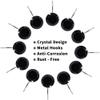 MitoVilla Black Shower Curtain Hooks Rings, Metal Shower Hooks for Shower Curtain Liner, Black Rust Proof Shower Rings for Curtain Accessories and Bathroom Shower Rod, 12 Pack Bathroom Set view 4